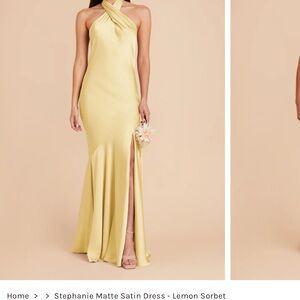 Birdy Grey Stephanie Matte Satin Dress in Lemon Sorbet